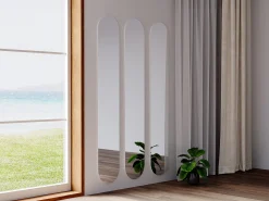 Espejo ovalado de pared, Espejo alto sin marco - L. 30 x Alt. 175 cm - KANXI