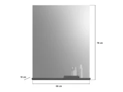 Espejo para baño SCOTT – Gris oscuro – 60x79x18 cm