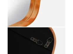 Espejo rectangular de madera decorativo de pared madera clara
