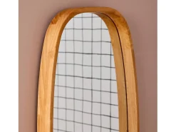 Espejo rectangular de madera decorativo de pared madera clara
