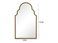 Espejo rectangular de pared de metal con marco de hierro, color bronce (61 x 3 x 101 cm)