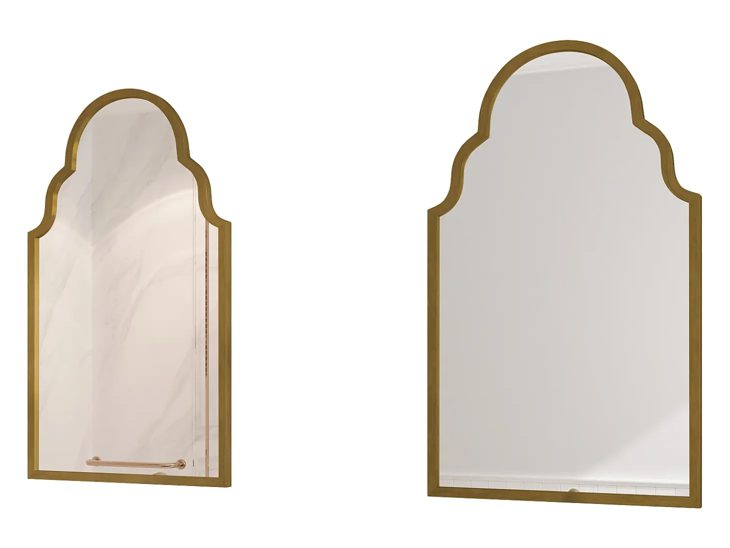 Espejo rectangular de pared de metal con marco de hierro, color bronce (61 x 3 x 101 cm)