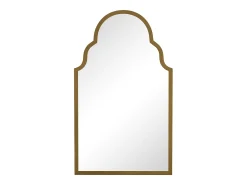 Espejo rectangular de pared de metal con marco de hierro, color bronce (61 x 3 x 101 cm)