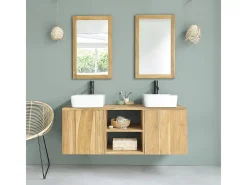 Espejo rectangular maciza de mindi 50x80 cm