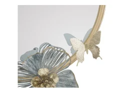 Espejo redondo de pared con decoraciones florales 3D Amy