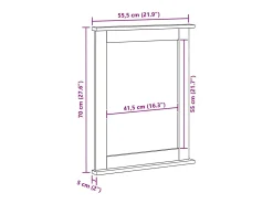 Espejo VIGO Marrón Miel 55,5 x 5 x 70 cm Madera Maciza de Pino
