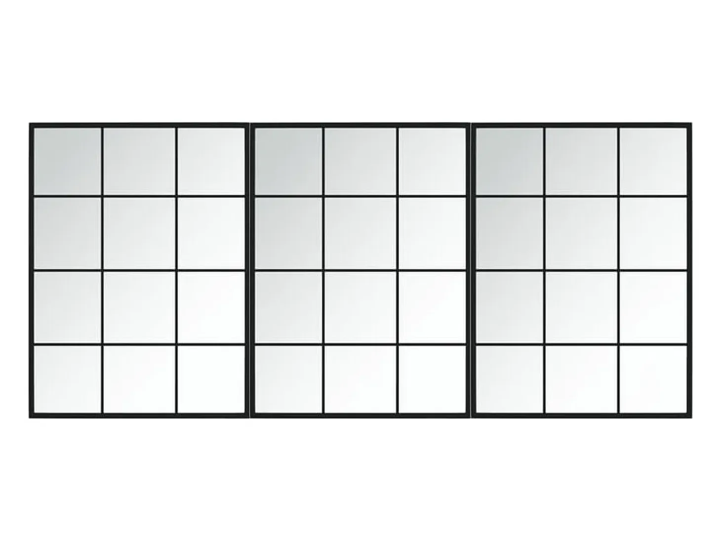 Espejos de pared 3 piezas negro 80x60 cm metal
