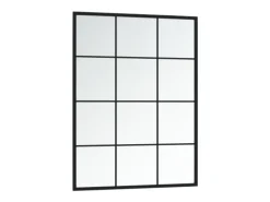 Espejos de pared 2 piezas negro 80x60 cm metal