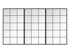 Espejos de pared 3 uds metal negro 100x60 cm ES510919