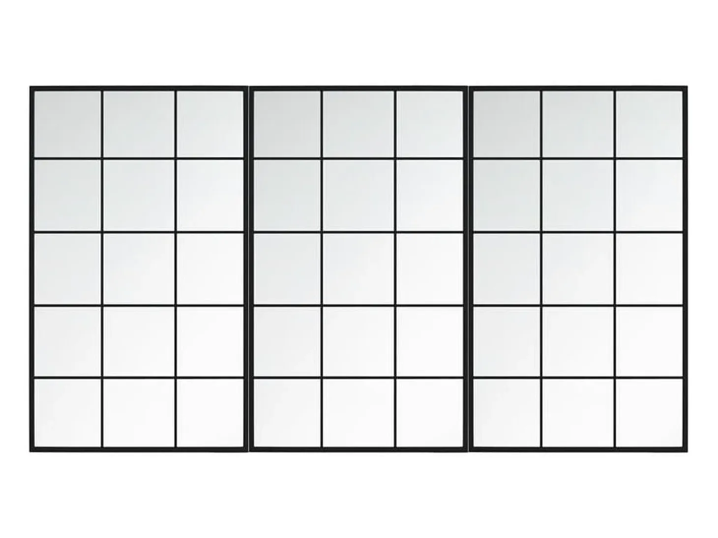 Espejos de pared 3 uds metal negro 100x60 cm ES510919