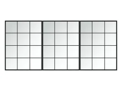 Espejos de pared 3 uds metal negro 80x60 cm ES218179
