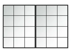 Espejos de pared 2 uds metal negro 80x60 cm ES250168