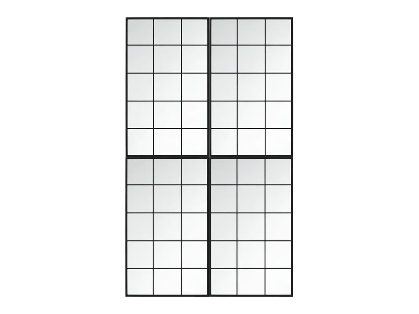 Espejos de pared 4 uds metal negro 100x60 cm ES813616