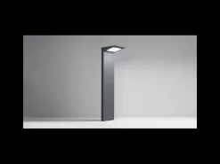 Estaca solar LED para suelo de 2,2 W, funciona con batería y fotovoltaica, IP54, color gris oscuro.