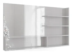 Estante con espejo blanco alto brillo 119.8x11x70