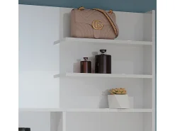 Estante con espejo blanco alto brillo 119.8x11x70