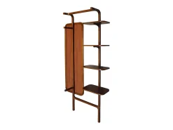 Estante de pared con espejo de madera de hevea - Natural - ZORVINA