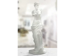 Estatua clásica decorativa de mesa en polirresina blanca h49cm estilo griego