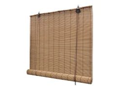 Estor enrollable de bambú 100x220 cm Marrón