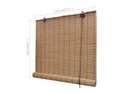 Estor enrollable de bambú marrón 120x160 cm
