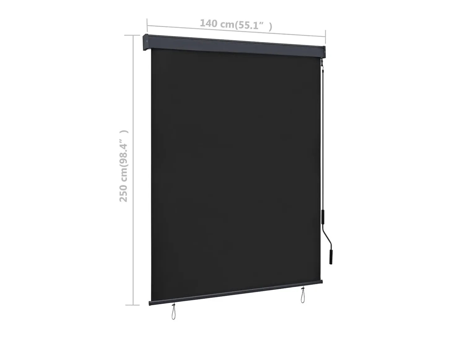 Estor enrollable de exterior 140 x 250 cm Antracita