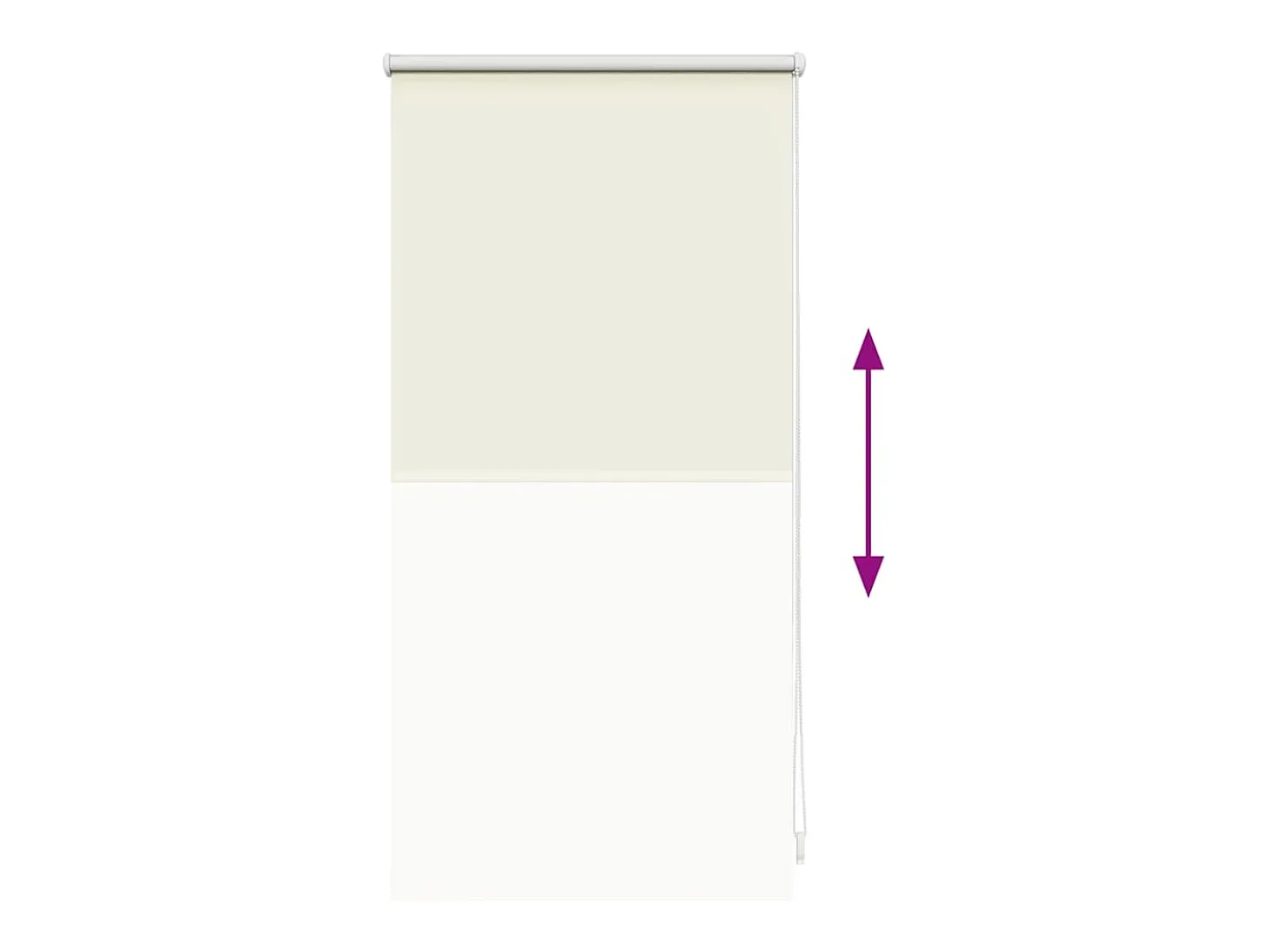 Estor enrollable opaco color crema 40 x 100 cm