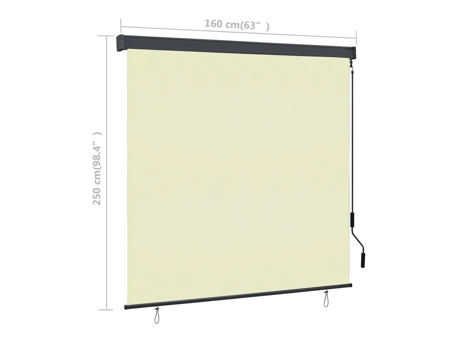 Estor exterior enrollable 160x250 cm Crema