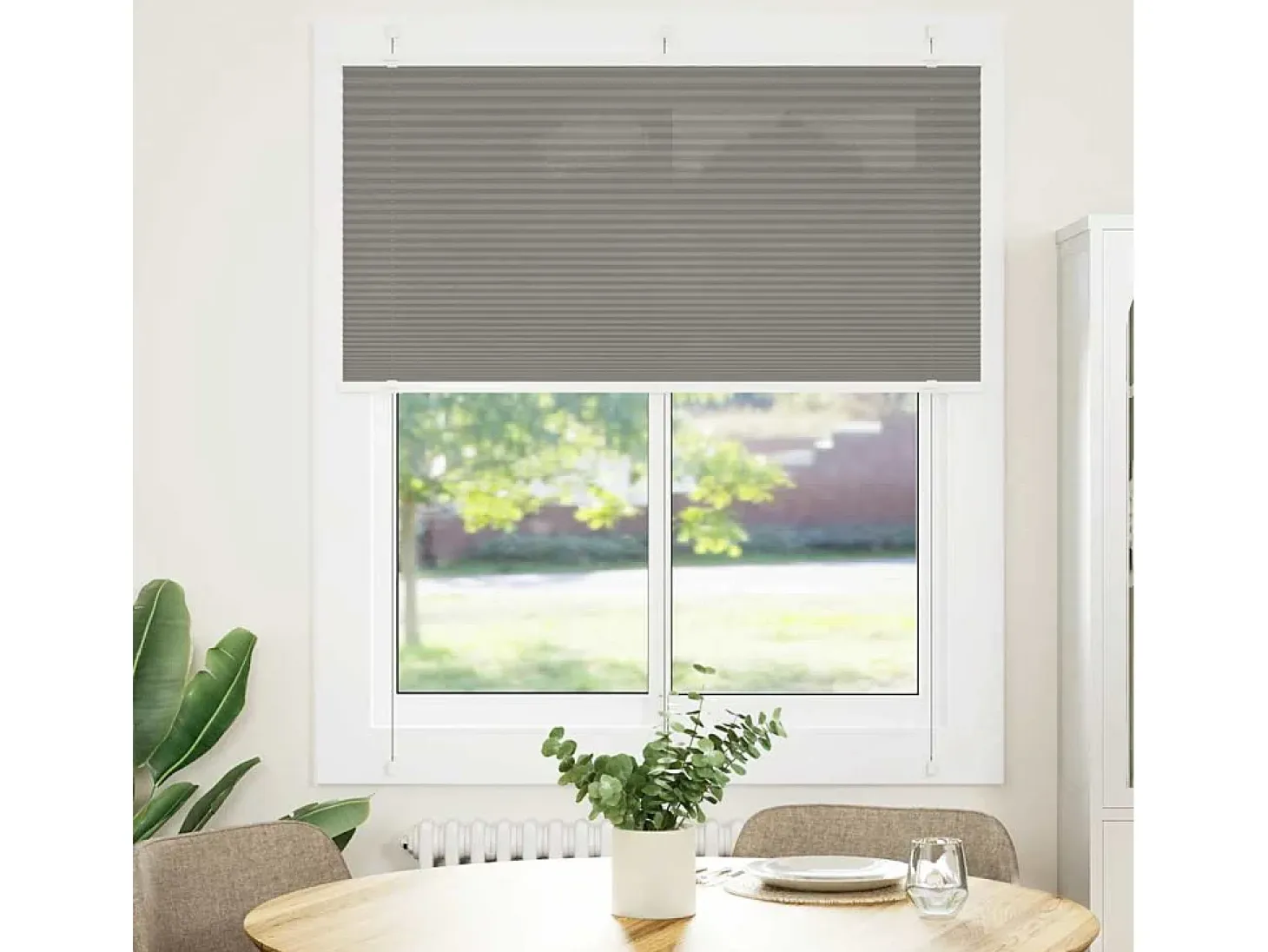 Estor plisado antracita 115x150 cm ancho tela 114,4 cm