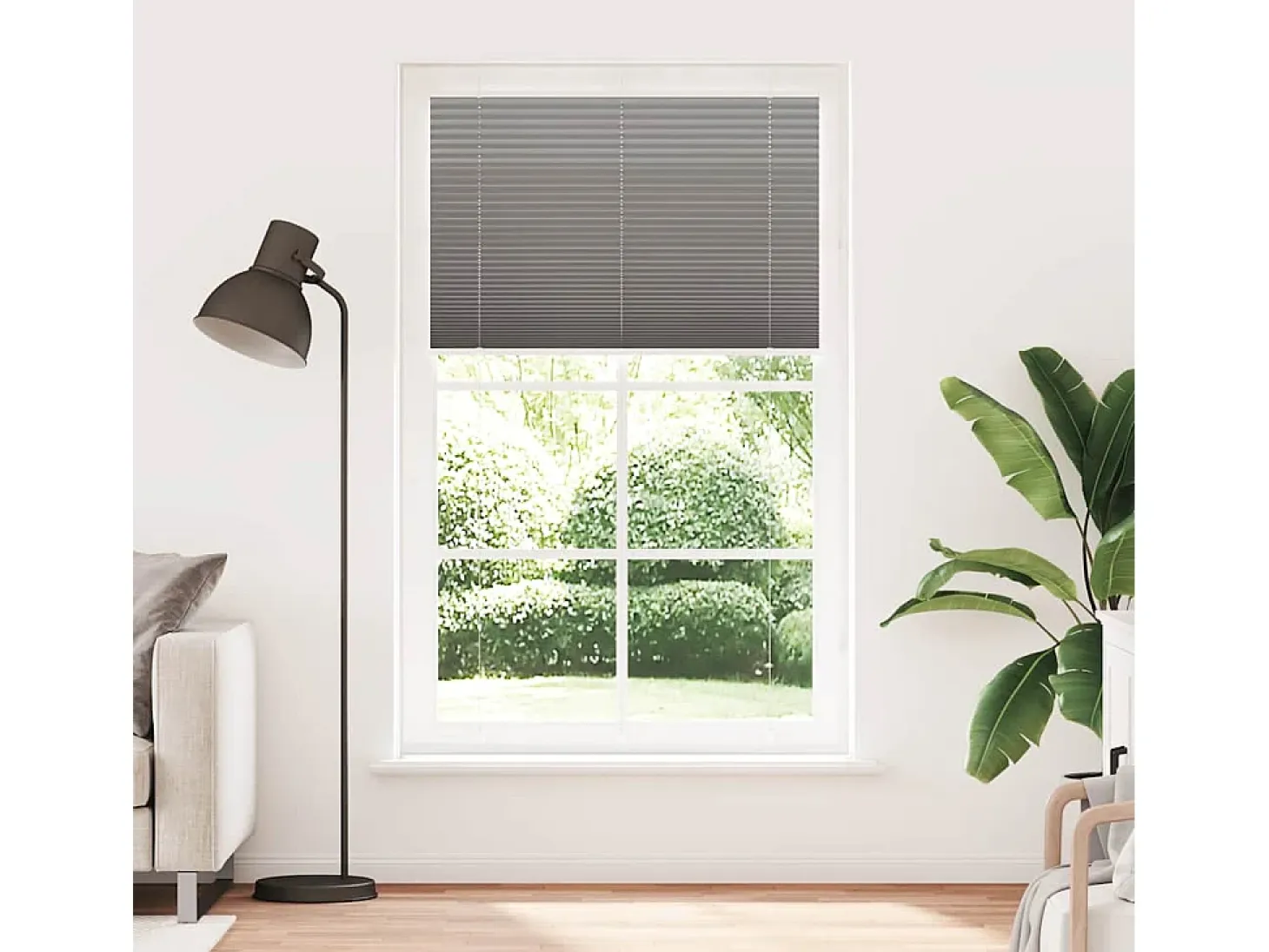 Estor plisado antracita 120x200 cm ancho tela 119,4 cm