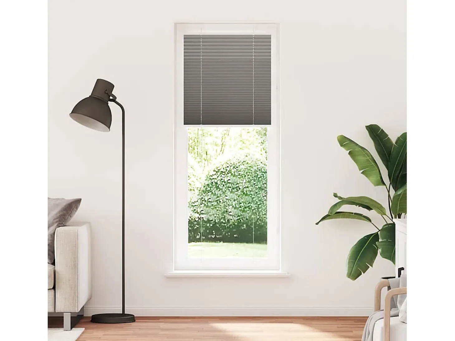 Estor plisado antracita 80x200 cm ancho tela 79,4 cm