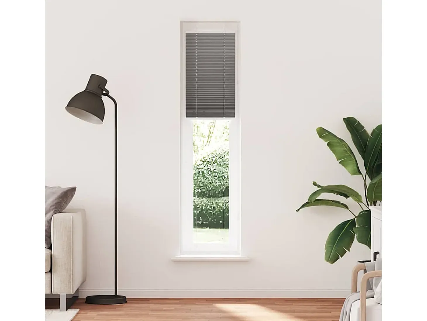 Estor plisado antracita 45x200 cm ancho tela 44,4 cm