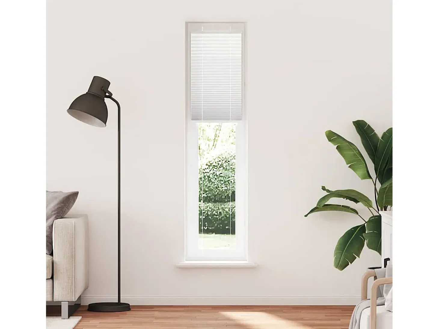 Estor plisado blanco 40x200 cm ancho tela 39,4 cm poliéster