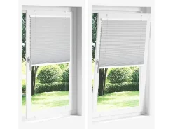 Estor plisado blanco 45x100 cm ancho tela 44,4 cm poliéster
