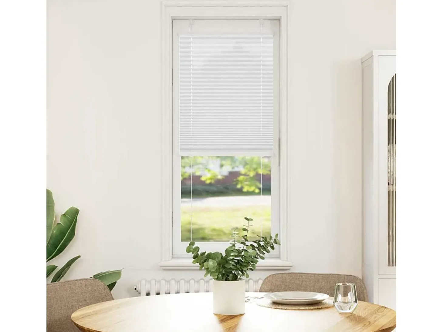 Estor plisado blanco 40x150 cm ancho tela 39,4 cm poliéster