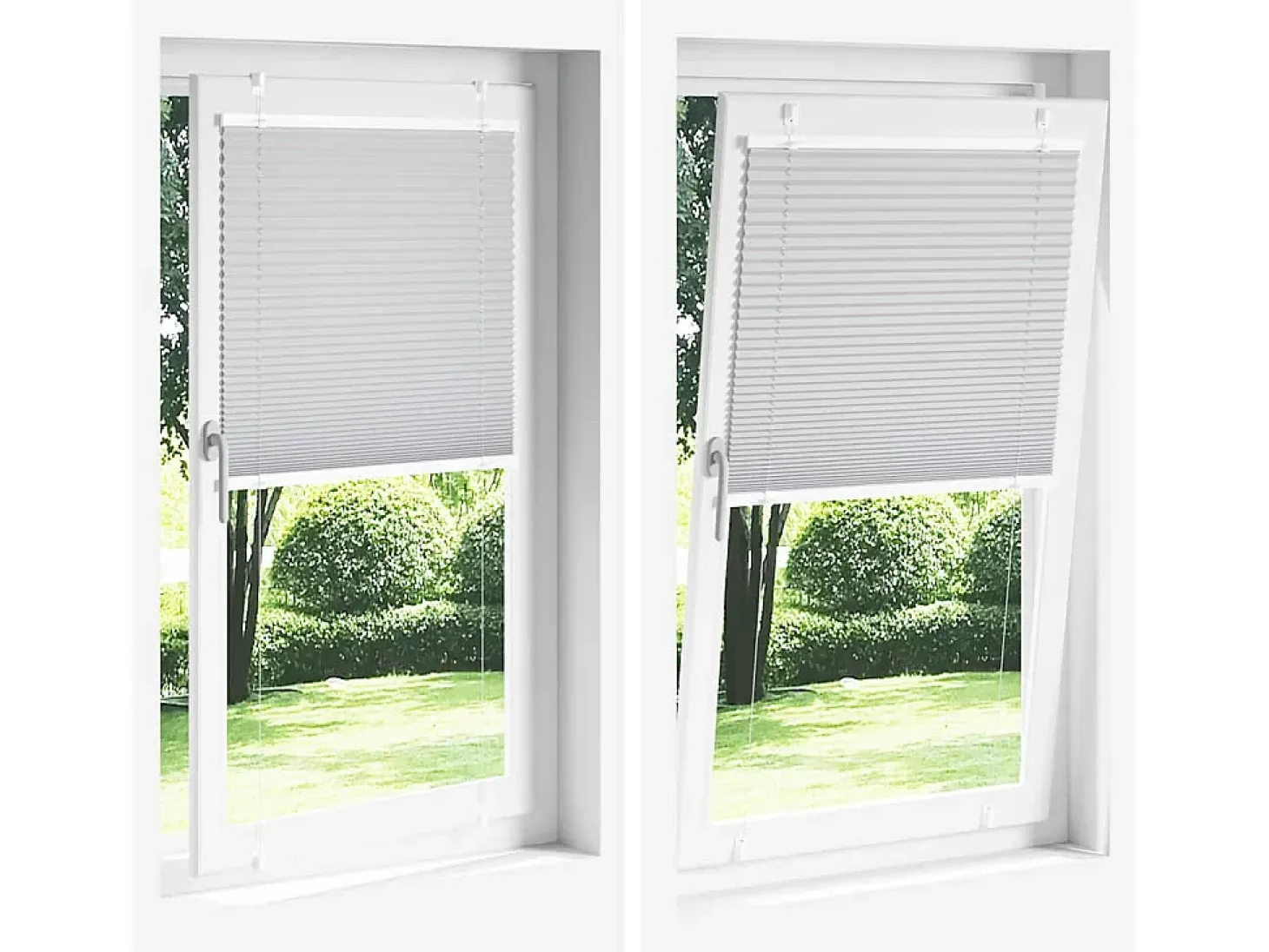 Estor plisado blanco 120x150cm ancho tela 119,4cm poliéster