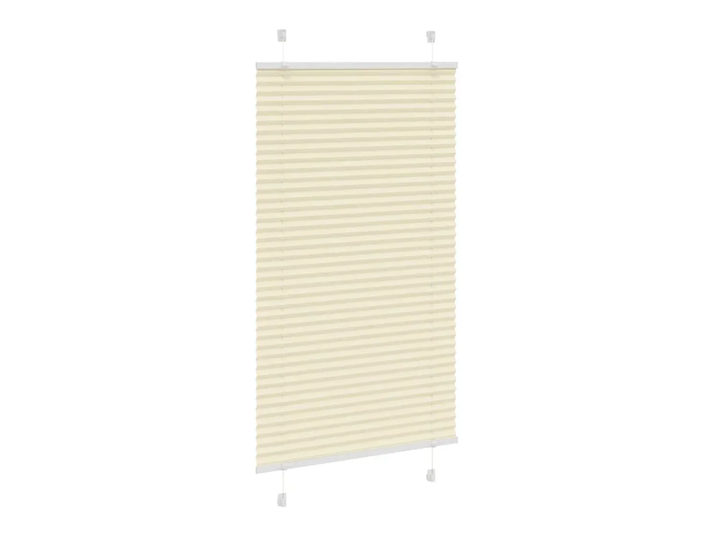 Estor plisado color crema 70x100 cm ancho tela 69,4 cm poliéster