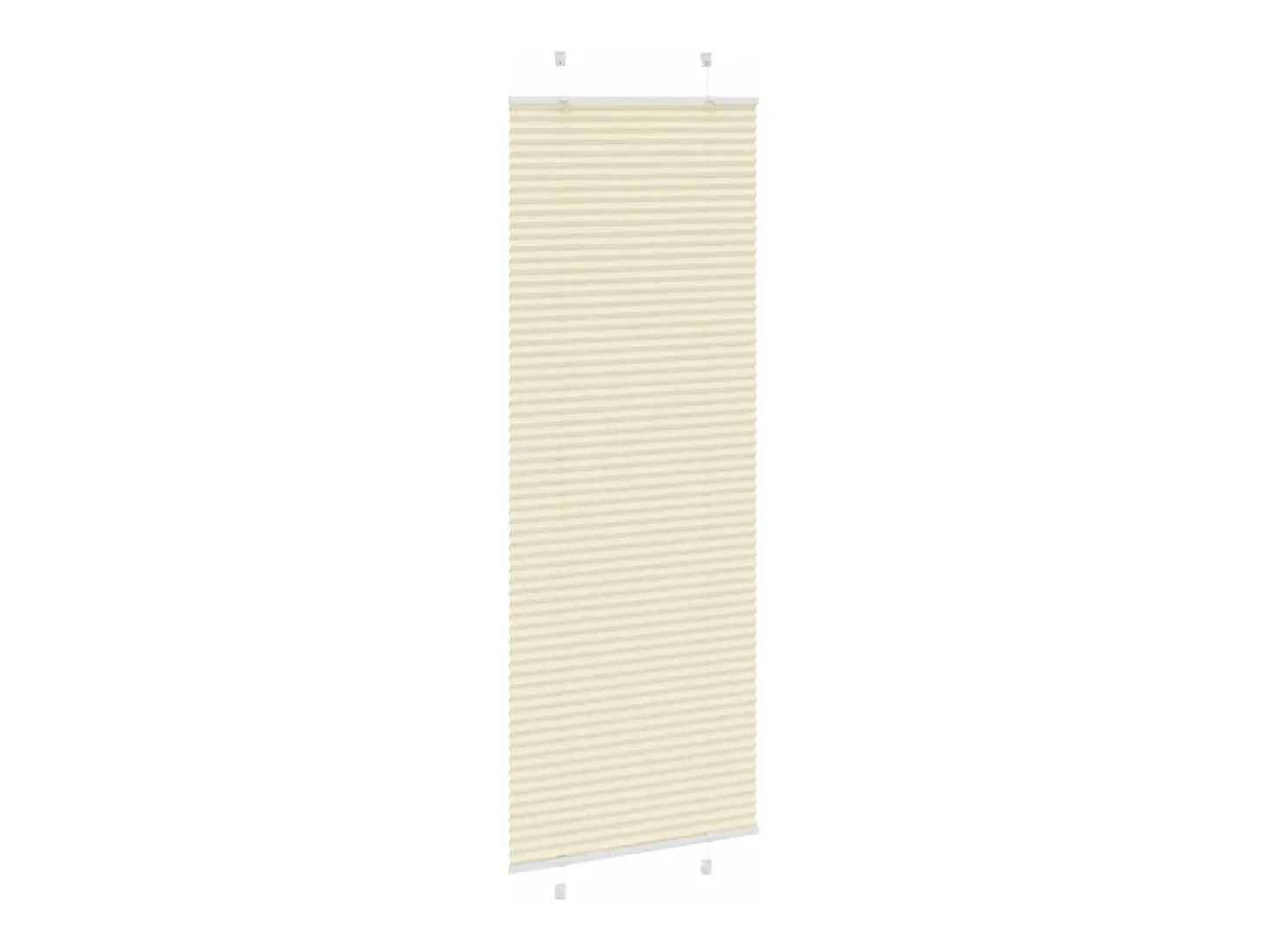 Estor plisado color crema 75x200 cm ancho tela 74,4 cm poliéster