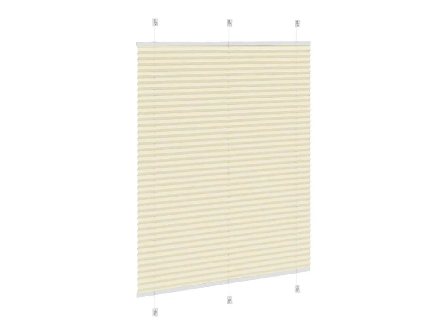 Estor plisado color crema 105x150cm ancho tela 104,4cm poliéster