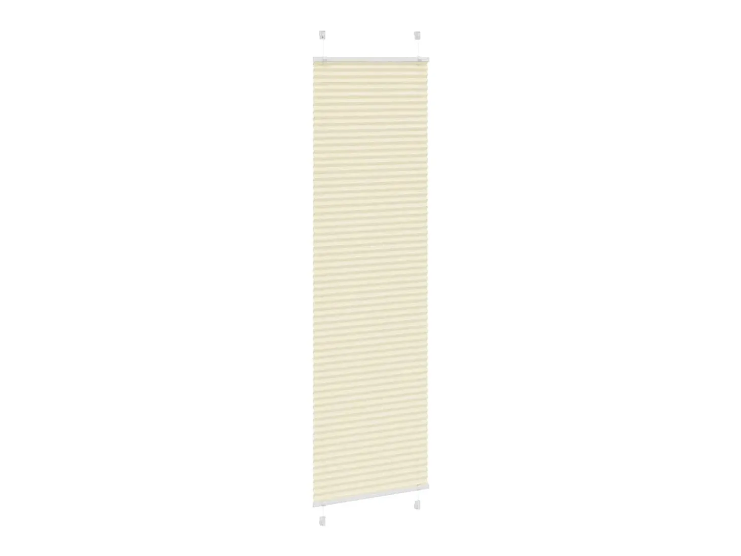 Estor plisado color crema 65x200 cm ancho tela 64,4 cm poliéster