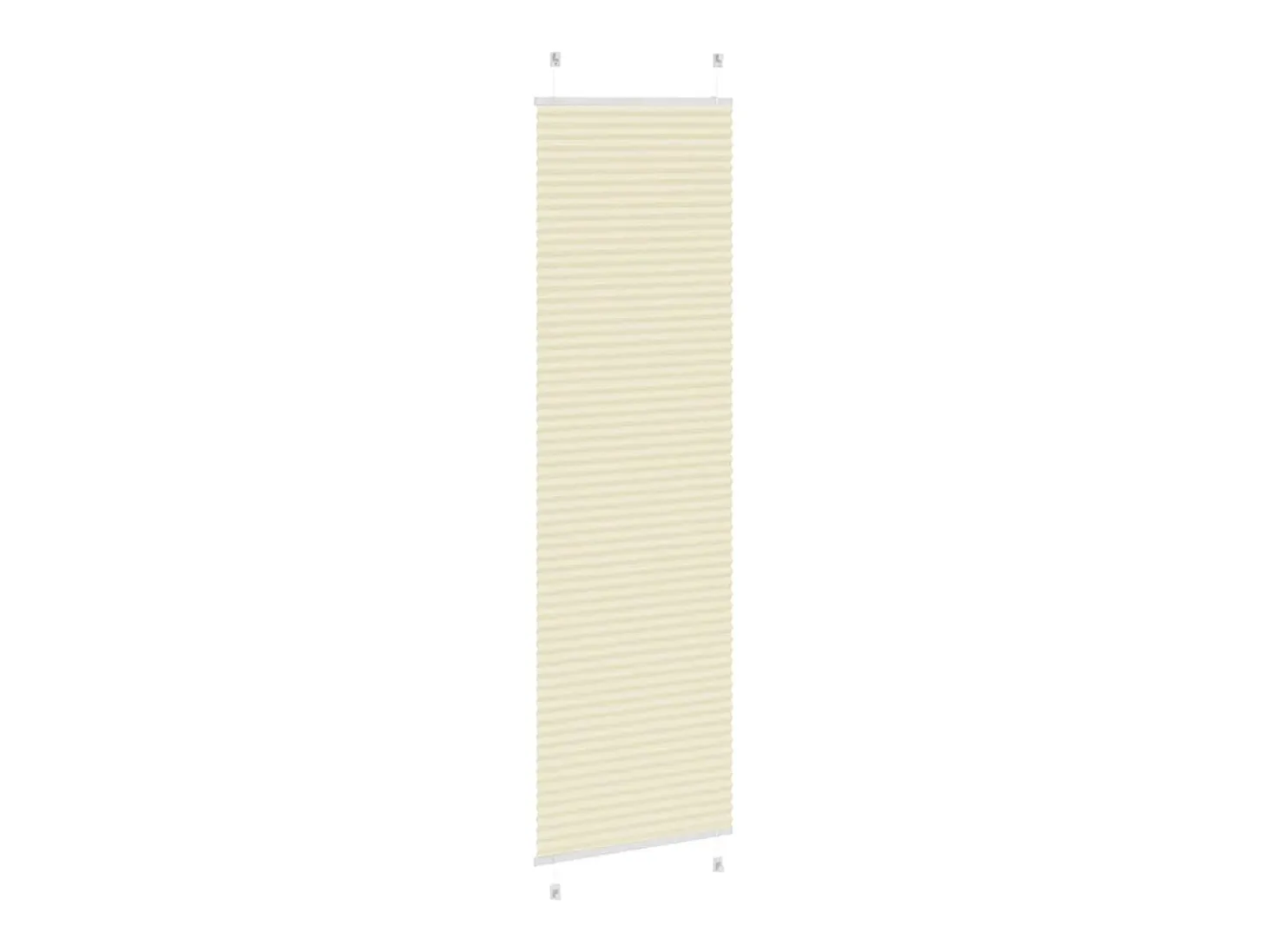 Estor plisado color crema 65x200 cm ancho tela 64,4 cm poliéster