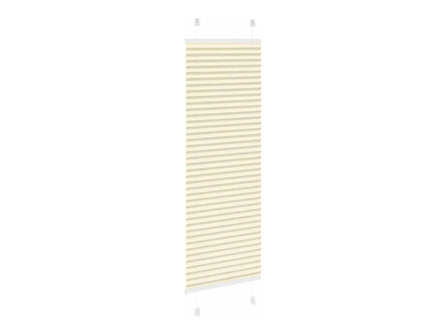 Estor plisado color crema 45x150 cm ancho tela 44,4 cm poliéster