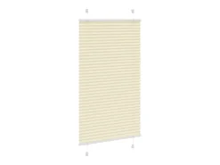 Estor plisado color crema 75x150 cm ancho tela 74,4 cm poliéster