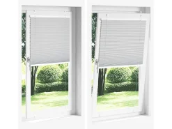 Estor plisado color crema 100x200cm ancho tela 99,4 cm poliéster