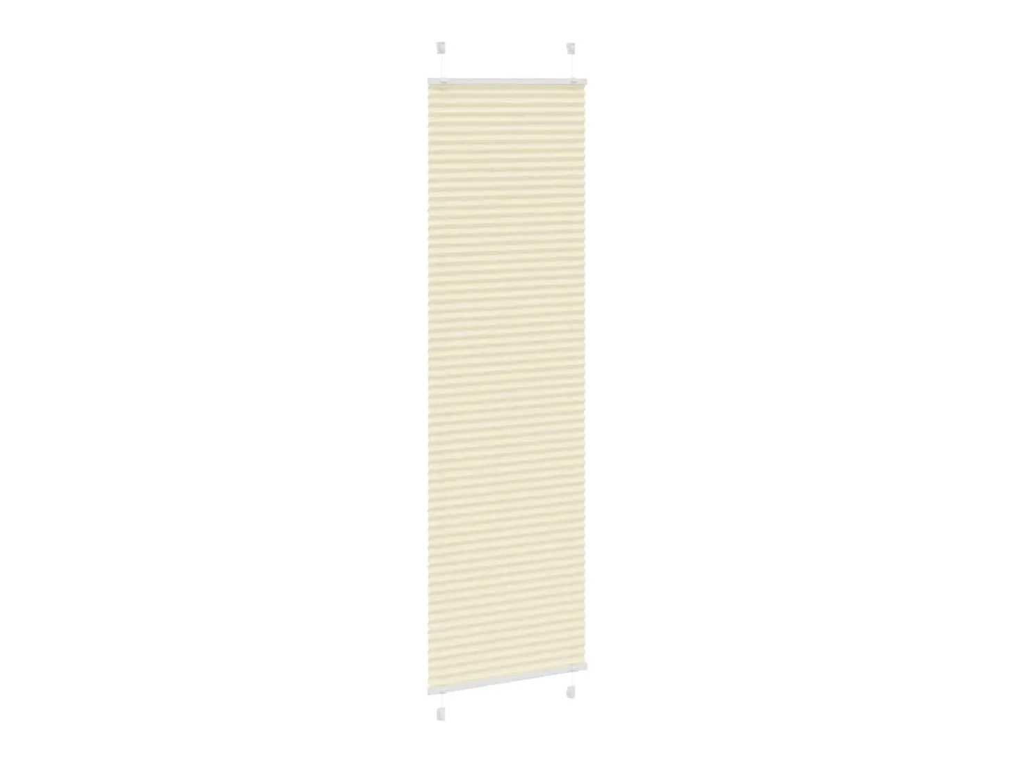 Estor plisado color crema 55x200 cm ancho tela 54,4 cm poliéster