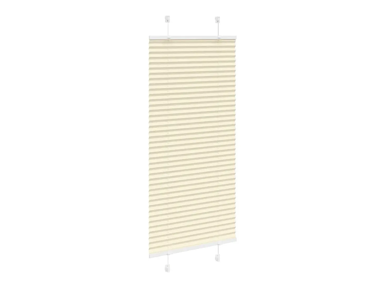 Estor plisado color crema 65x150 cm ancho tela 64,4 cm poliéster