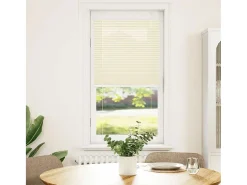 Estor plisado color crema 65x150 cm ancho tela 64,4 cm poliéster