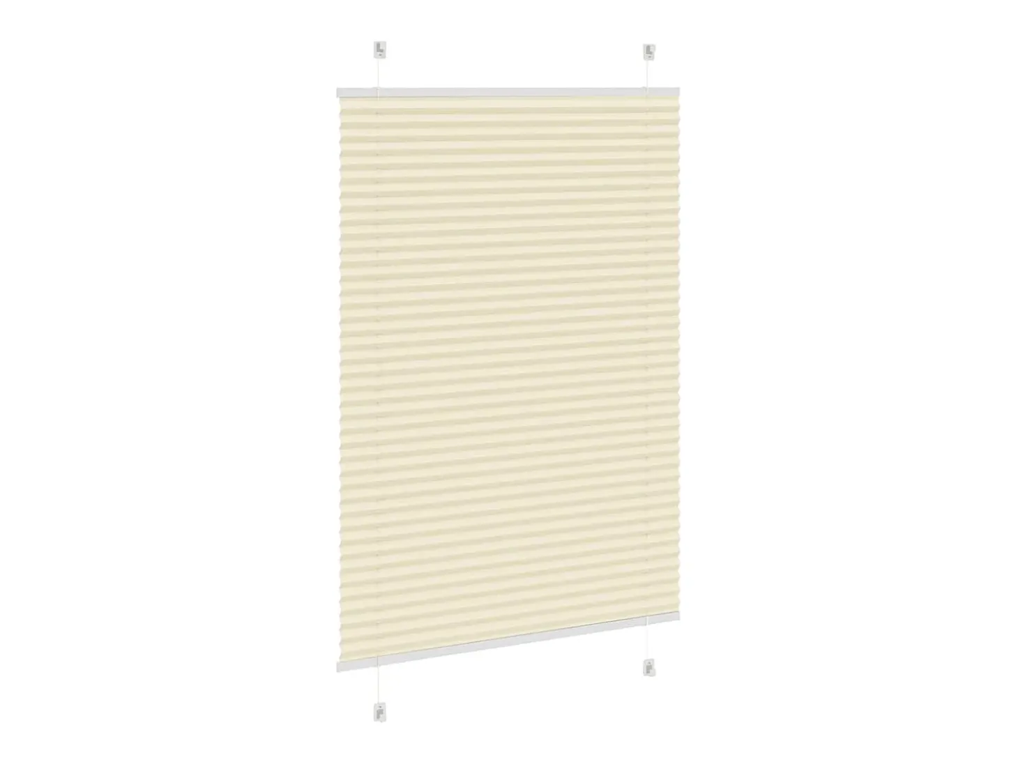 Estor plisado color crema 90x100 cm ancho tela 89,4 cm poliéster