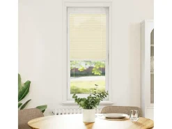 Estor plisado color crema 45x100 cm ancho tela 44,4 cm poliéster