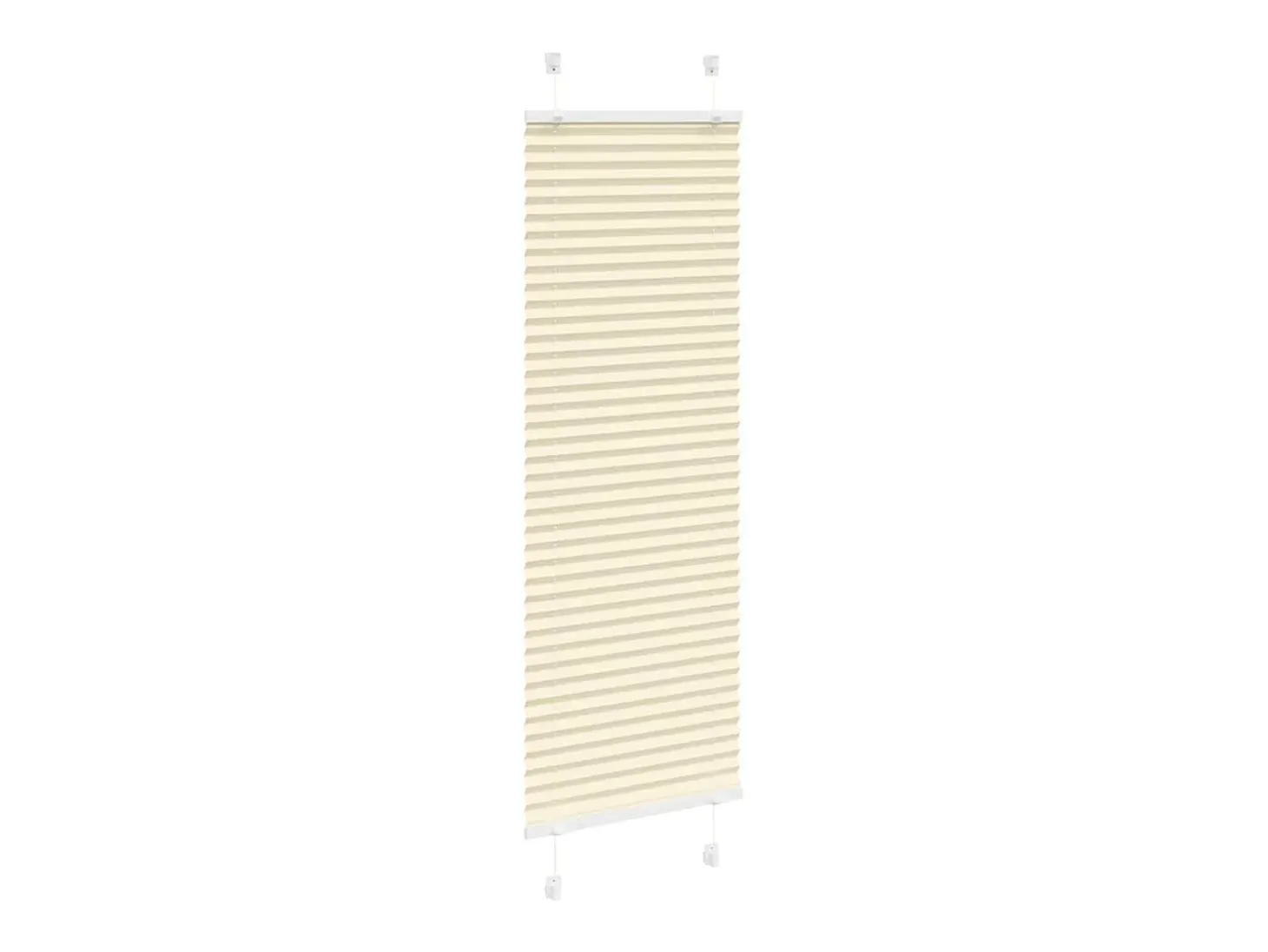 Estor plisado color crema 45x100 cm ancho tela 44,4 cm poliéster