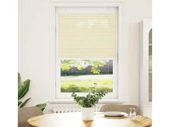 Estor plisado color crema 75x100 cm ancho tela 74,4 cm poliéster